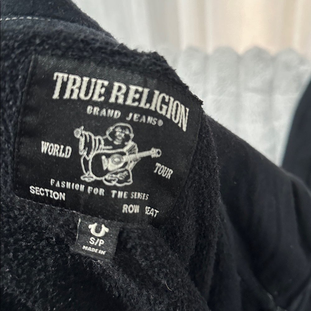 True Religion Black Hoodie & Jogger Set with Contrast Stitching - Picture 4 of 4